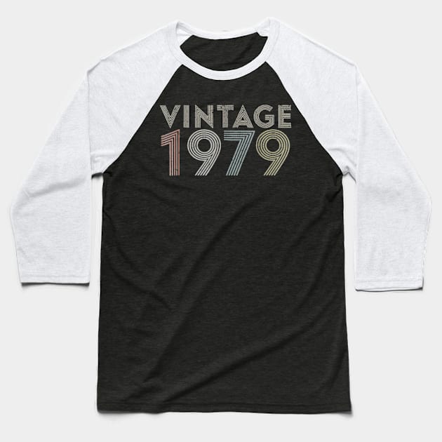 41th Birthday Gift Vintage 1979 Classic Men Women Baseball T-Shirt by bummersempre66